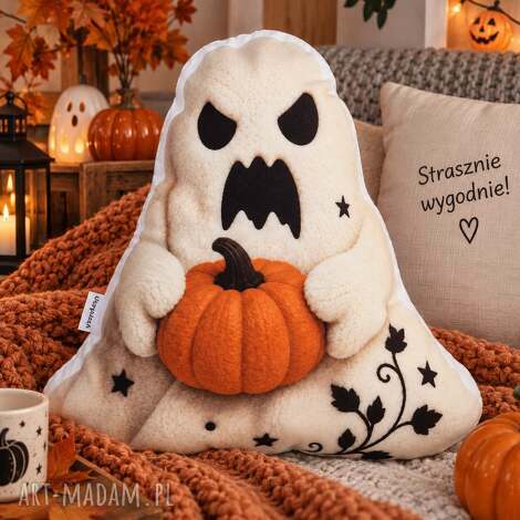 Poduszka duch handmade - miękka przytulanka na Halloween