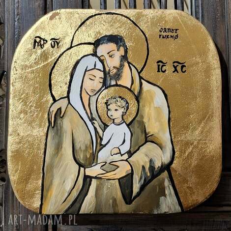 Ikona Święta Rodzina 25x26 cm - zamówienie specjalne Janish pracownia