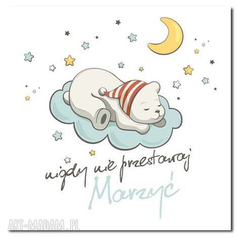 obraz dla dziecka 1 - 80x80cm drukowany na płótnie canvas miś