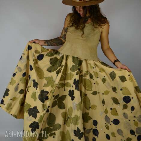 barwiona roślinami dzika spódnica cisza przed burzą pełnego koła