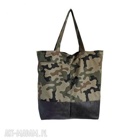 Pojemna torba moro shopper na zamek - na ramię handmade Monest atelier