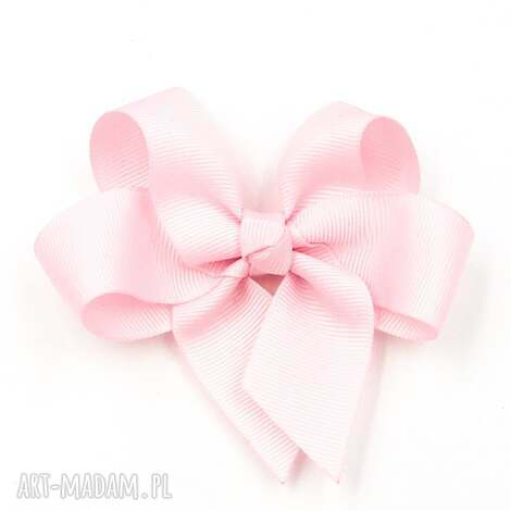 Duża spinka do włosów kokarda Big Bow Pearl Pink - handmade