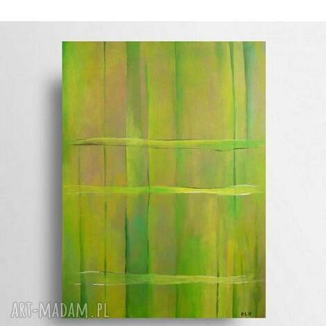 Abstrakcja w zieleniach - obraz akrylowy 30x40 cm ręcznie malowany