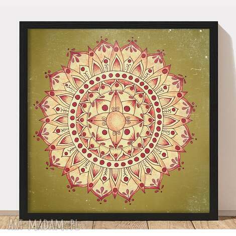 mandala 50x50cm, plakat obraz ilustracje, etno