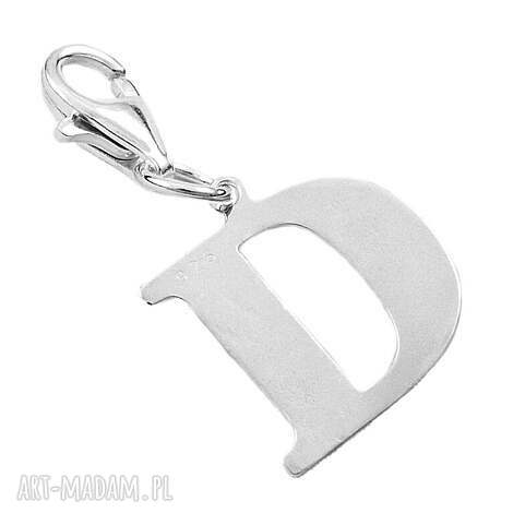 Srebrny charms do bransoletki - litera D z srebra 925, ręcznie wykonana