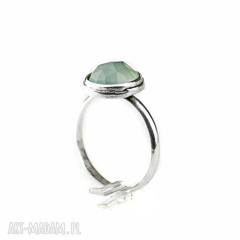 agat aqua, pierścionek srebrny z kamieniem, srebro 925