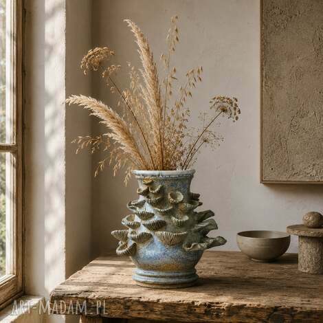 Ręcznie robiona rzeźba ceramiczna Symbioza form - organiczna dekoracja do domu