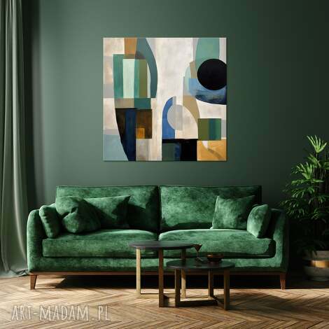 geometryczna abstrakcja - abstrakcyjny obraz na ścianę 80x80 cm, wydruk