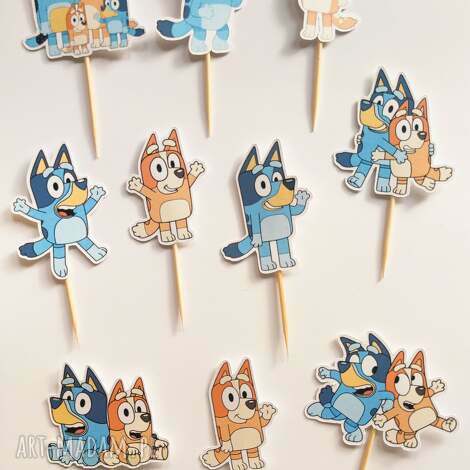 Pikerki do babeczek Bluey - 10 szt. na muffinki, ciasto i owoce
