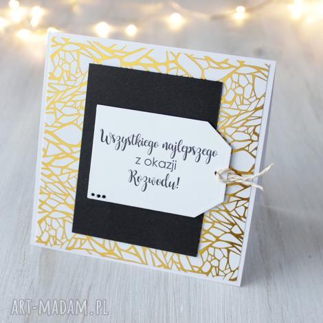 Kartka na rozwód w stylu scrapbooking - ręcznie robiona z kopertą (13,5x13,5 cm)