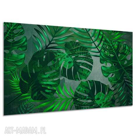 Obraz na płótnie zielone liście monstery 120x80 cm
