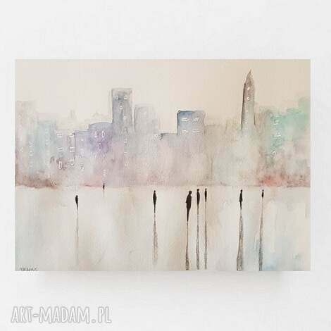 Miasto - akwarela A4 od Pauliny Lebidy (Rembrandt, 300 g/m2)