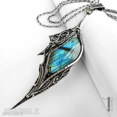 Oculus - srebrny naszyjnik z labradorytem handmade