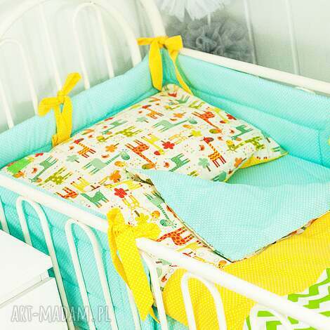 pościel żyrafki ochraniacz i prześcieradło żyrafki, bawełna