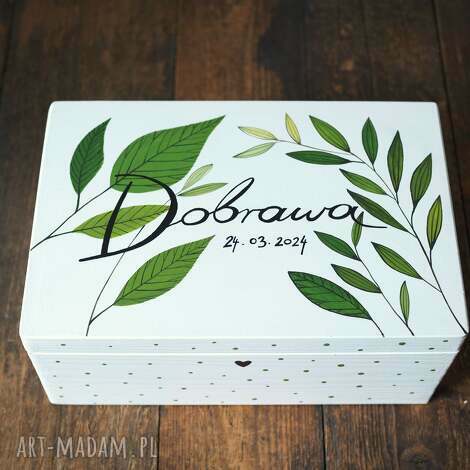 pudełko personalizowane - 20x30cm z imieniem i datą - narodziny, chrzest narodziny