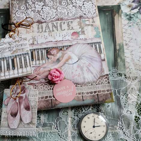 🎻 balerina kobiecy romantyczny notes pamiętnik zeszyt, balerina taniec