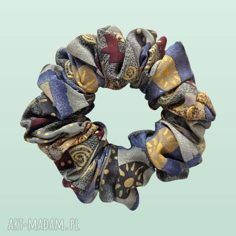 Jedwabna scrunchie MIDI vintage z upcyklingu