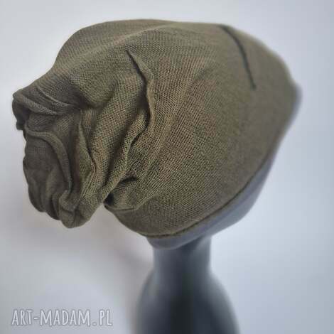 czapka ciemna zieleń i szary na podszewce rozmiar uniwersalny box g1 - cza, bo, suk ov