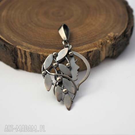 Wisiorek Nocna Driada - srebro 0.925, secesyjna zawieszka fantasy handmade