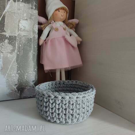 Koszyk szydełkowy ze sznurka 12x7 cm - boho do kuchni i łazienki