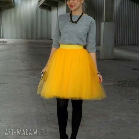 studio ka spódnica tiulowa amelia melonowa, satyna, taliowana miarę