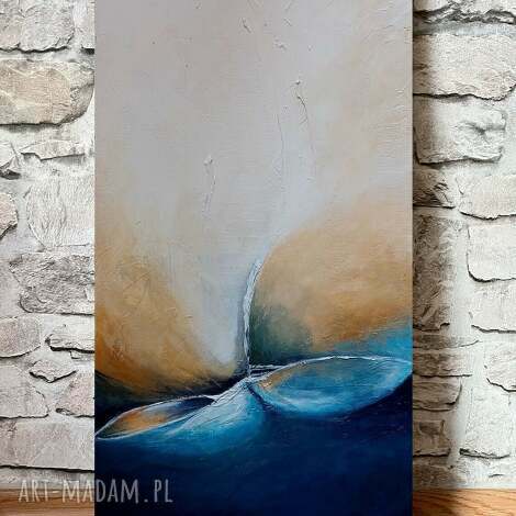 Abstrakcyjny obraz akrylowy 60x30 cm - gotowy do zawieszenia, sygnowany