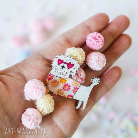 broszka z maltańczykiem, maltańczyk, biżuteria z maltańczykiem, prezent