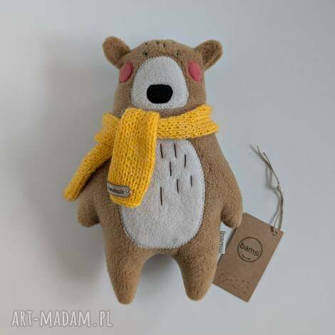 maskotki miś z szalikiem włóczki prezent, bear, skandynawski