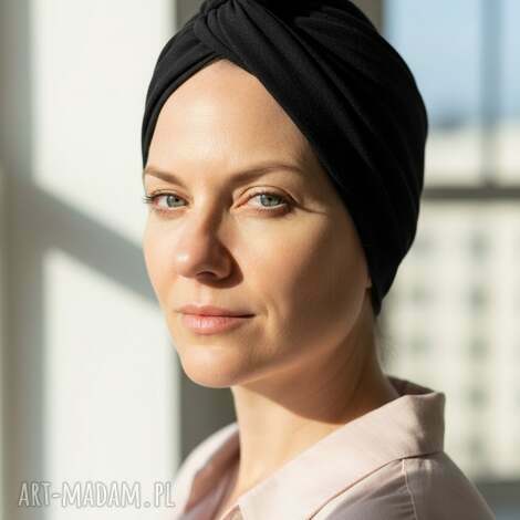 Turban damski boho granatowy - miękki i uniwersalny