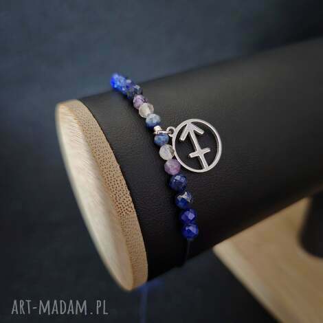 Bransoletka zodiakalna Strzelec ze srebrem - lapis lazuli, cytryn i ametyst - art-Madam.pl