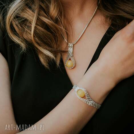 komplet z bursztynem bransoletka