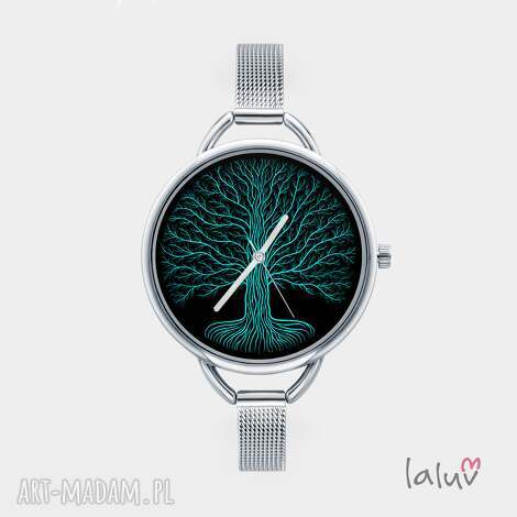 zegarek z grafiką konary etniczne życie, natura, drzewo korzenie