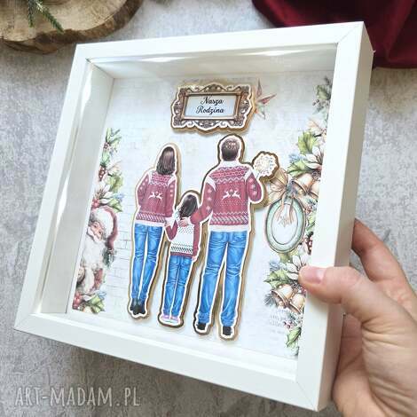 pracownia albumovo ramka świąteczna - rodzina, 3d, prezent na święta