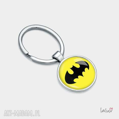 Ręcznie robiony brelok do kluczy Batman - grafika pod wypukłym szkiełkiem | art-Madam.pl