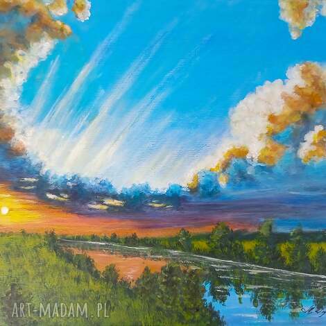 Pejzaż akrylowy na płótnie 30x40 cm - Spektakl natury