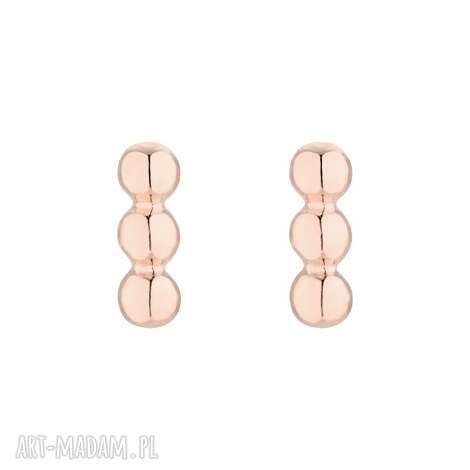Kolczyki kuleczki z różowego złota 6 mm - srebro 925