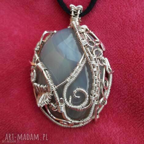 Wisior Wrapped Wire z Agatem - Srebro 925/999