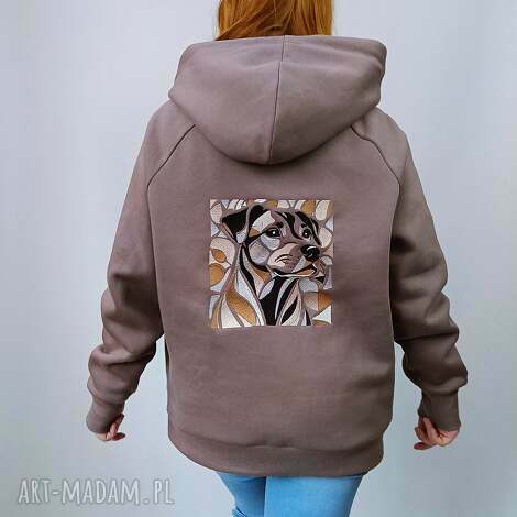 ciepła bluza damska megi z haftem pies elegant