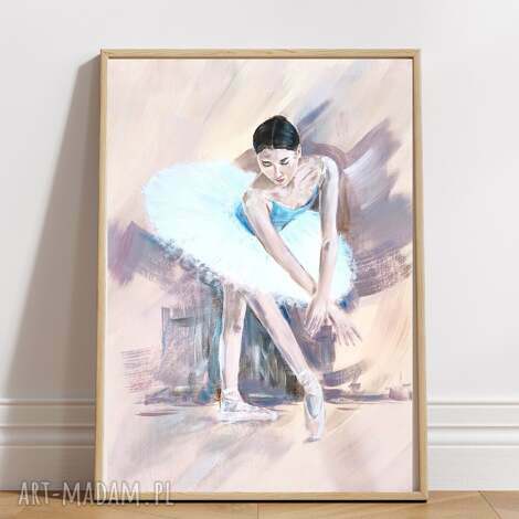 Baletnica - obraz akrylowy ręcznie malowany na płótnie 39,5x50 cm
