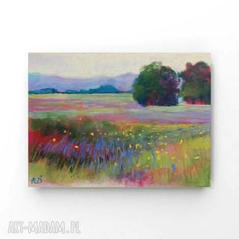Obraz „Łąka” w pastelach suchych 18x24 cm - ręcznie rysowany - Paulina Lebida
