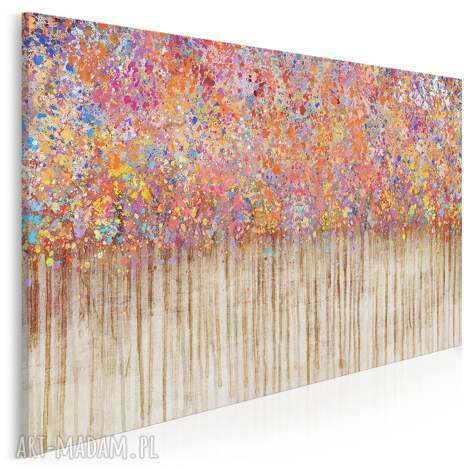 obraz na płótnie - kropki kolorowy abstrakcja 70x50 cm 72701 kolorowe plamy