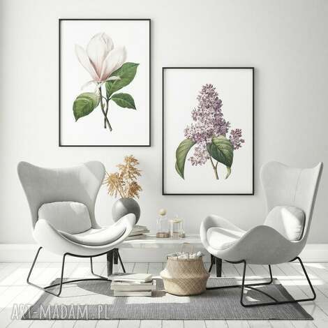 Zestaw 2 plakatów A2 42x59.4 cm Hogstudio - kwiatowy duet na prezent
