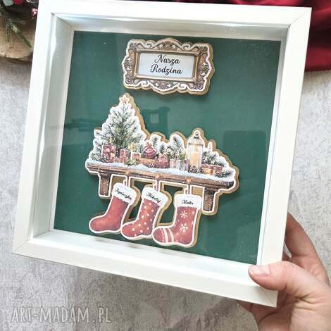 ramka świąteczna - skarpety, 3d prezent świąteczny, prezen na święta boże