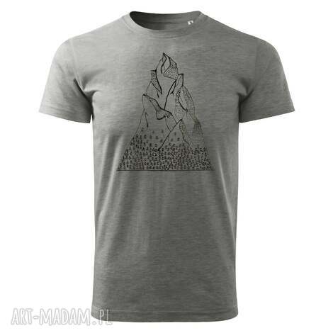 Koszulka z Tatrami szara - Tatra Art, Na szczycie (unisex)