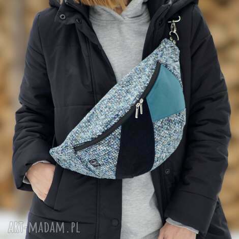 welurowa damska nerka xxl, mini plecak nerkoplecak na prezent, pluszowa saszetka