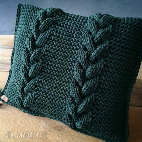 poduszka ze sznurka bawełnianego, sznurekbawełniany, ręcznarobota zielonapoducha