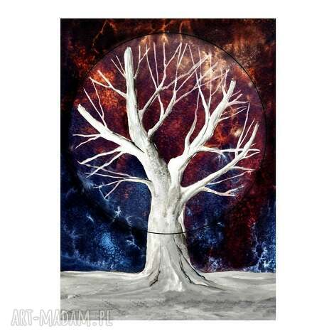 Drzewo /3/ - oryginalny plakat botaniczny 50x70 cm z akwarelą art-Madam.pl