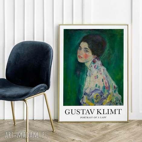 Plakat Gustav Klimt Portret Damy 50x70 cm - elegancka dekoracja do wnętrz