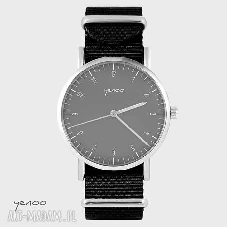 Zegarek bransoletka Simple Elegance szary-czarny NATO - Miyota