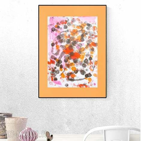 Abstrakcyjna grafika Annasko 30x40 - ciepłe kolory loft